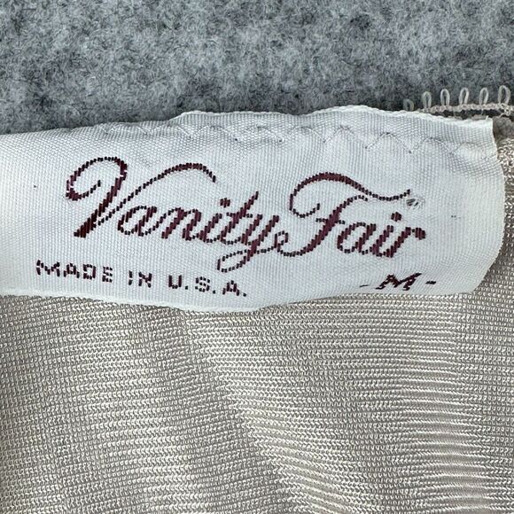 VTG Vanity Fair Slip Dress Womens M Beige Nightgown Sleeveless Lace Made in USA* - Picture 13 of 14
